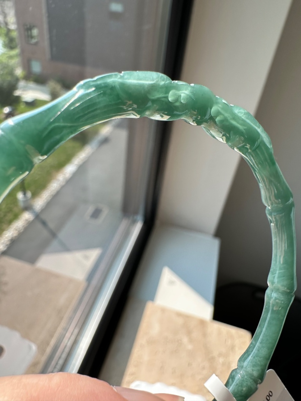 Certified Natural Grade A Guatemalan Blue Water Jadeite Dragon Bangle_Untreated - Picture 3 of 11